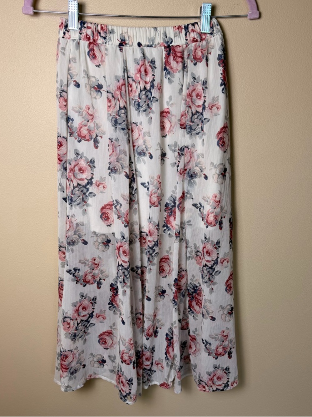 Abercrombie & Fitch Floral Midi Skirt Chiffon Lined Flowy Size Small